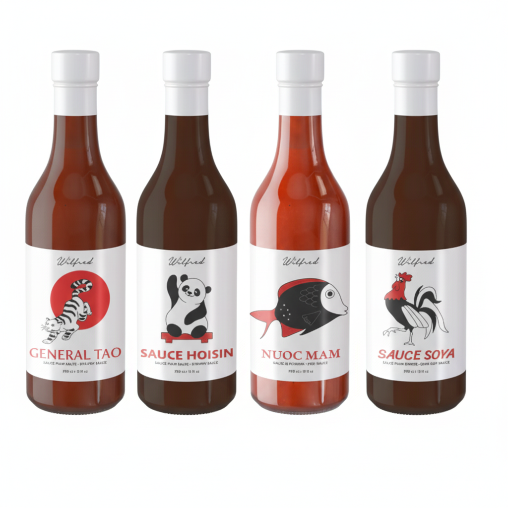 All 4 Sauce Bottles - White Background
